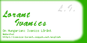 lorant ivanics business card