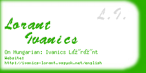 lorant ivanics business card